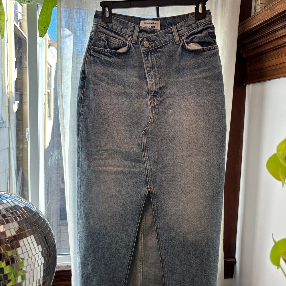 NEW Reformation Denim Skirt (sold out online)